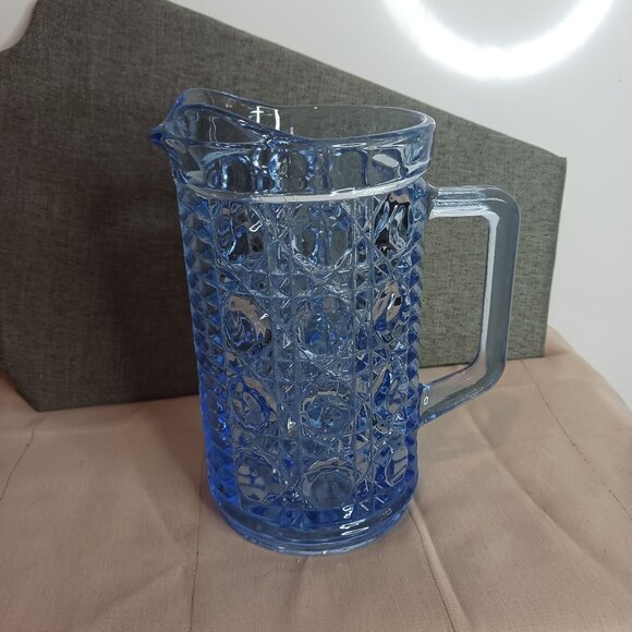 Federal Windsor Blue Button and Cane Pitcher - Picture 1 of 6